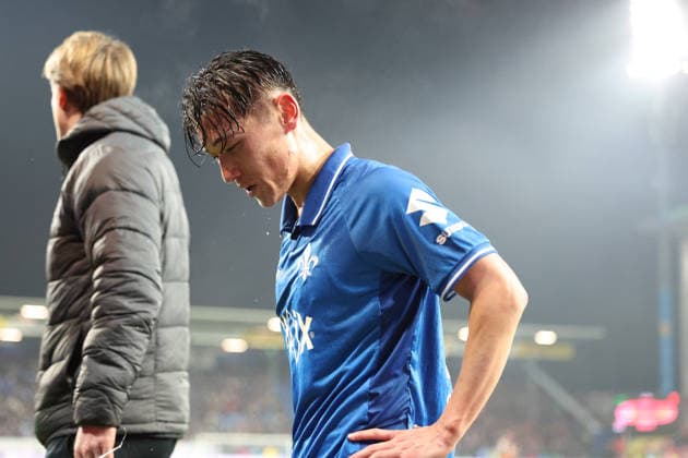 07.02.2026, xrekx, Fussball 2.Bundesliga, SV Darmstadt 98 - 1.FC Kaiserslautern v.l. . Hiroki Akiyama (SV Darmstadt 98) verletzt, Verletzung, Schmerz, Schmerzen, injured, injury, pain, pains (DFL DFB REGULATIONS PROHIBIT ANY USE OF PHOTOGRAPHS as IMAGE SEQUENCES and or QUASI-VIDEO) Darmstadt