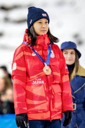 OLYMPICS - Winter Olympic Games, Olympische Spiele, Olympia, OS Milano Cortina 2026 VAL DI FIEMME,ITALY,07.FEB.26 - OLYMPICS, Ski jumping, Skispringen, Ski, nordisch - Winter Olympic Games Milano Cortina 2026, individual, normal hill, women. Image shows Nozomi Maruyama (JPN). Keywords: medal.  GEPAxpictures xMatthiasxTrinkl