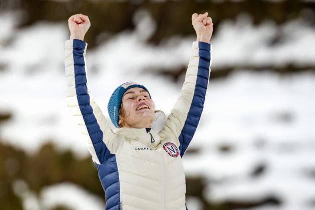 OLYMPICS - Winter Olympic Games, Olympische Spiele, Olympia, OS Milano Cortina 2026 VAL DI FIEMME,ITALY,07.FEB.26 - OLYMPICS, Ski jumping, Skispringen, Ski, nordisch - Winter Olympic Games Milano Cortina 2026, individual, normal hill, women. Image shows the rejoicing of Anna Odine Stroem (NOR).  GEPAxpictures xMatthiasxTrinkl