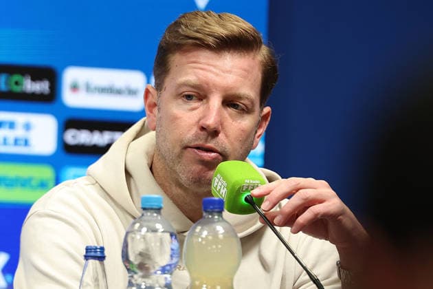 07.02.2026, xrekx, Fussball 2.Bundesliga, SV Darmstadt 98 - 1.FC Kaiserslautern v.l. Pressekonferenz Florian Kohfeldt Trainer (SV Darmstadt 98) (DFL DFB REGULATIONS PROHIBIT ANY USE OF PHOTOGRAPHS as IMAGE SEQUENCES and or QUASI-VIDEO) Darmstadt
