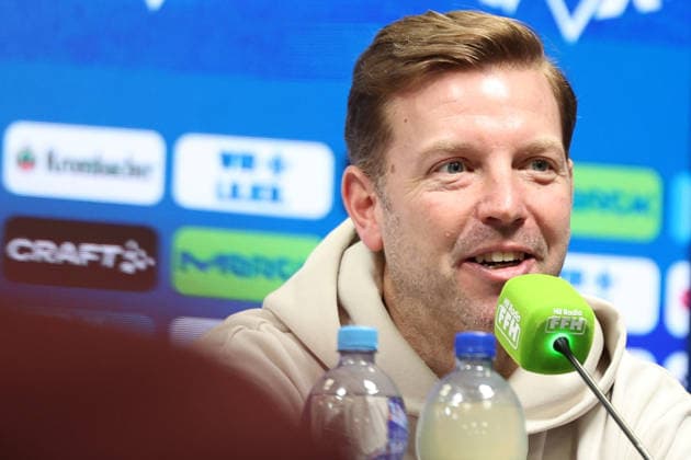 07.02.2026, xrekx, Fussball 2.Bundesliga, SV Darmstadt 98 - 1.FC Kaiserslautern v.l. Pressekonferenz Florian Kohfeldt Trainer (SV Darmstadt 98) (DFL DFB REGULATIONS PROHIBIT ANY USE OF PHOTOGRAPHS as IMAGE SEQUENCES and or QUASI-VIDEO) Darmstadt