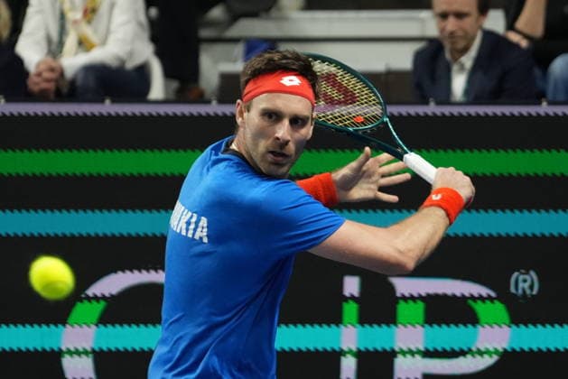 TENNIS - DAVIS CUP 2026 - FRANCE v SLOVAKIA Norbert Gombos of Slovakia during the Davis Cup 2026, Qualifiers tennis event on 7 February 2026 at Le Chaudron in Le Portel, France - Photo Laurent Lairys Le PortelFrance  Copyright: xLaurentxLairysx