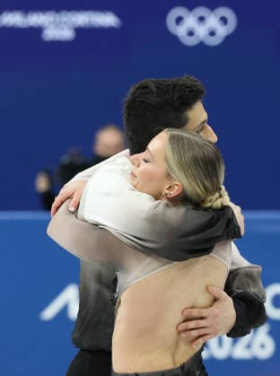 February 7, 2026, Milan, Lombardy, Italy: MARJORIE LAJOIE and ZACHARY LAGHA of Team Canada perform their Ice Dance Free Dance in the Figure skating, Eiskunstlauf Team Event at the Milano Cortina 2026 Winter Olympic Games, Olympische Spiele, Olympia, OS Olympics 2026: Milano Cortina: Figure Skating Team Event  - ZUMAc179 20260207_oly_c179_111 Copyright: xMickaelxChavetx