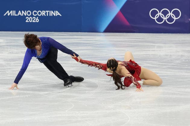 February 7, 2026, Milan, Lombardy, Italy: YOSHIDA UTANA and MORITA MASAYA perform their Ice Dance Free Dance in the Figure skating, Eiskunstlauf Team Event at the Milano Cortina 2026 Winter Olympic Games, Olympische Spiele, Olympia, OS Olympics 2026: Milano Cortina: Figure Skating Team Event  - ZUMAc179 20260207_oly_c179_141 Copyright: xMickaelxChavetx