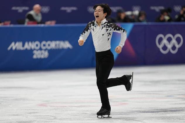 260207 -- MILAN, Feb. 7, 2026 -- Kagiyama Yuma of Japan competes during the short program of men single skating for Figure skating, Eiskunstlauf team event at the Milan-Cortina 2026 Olympic Winter games, Winterspiele,Spiele, Summer games in Milan, Italy, Feb. 7, 2026. MICO2026ITALY-MILAN-OLYMPIC WINTER GAMES-FIGURE SKATING TEAM EVENT-MEN SINGLE SKATING-SHORT PROGRAM ChengxMin  (MICO2026)ITALY-MILAN-OLYMPIC WINTER GAMES-FIGURE SKATING TEAM EVENT-MEN SINGLE SKATING-SHORT PROGRAM IMAGO ChengxMin  imago images 0847041782