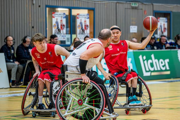 IWBF ChampionsCup; RBC Köln 99ers - BBK Bidaideak Bilbao, 08.02.26 Ryuga Akaishi (Köln 99ers, 8), Jack Long (Köln 99ers, 11), Asier Garcia (BBK Bidaideak Bilbao, 13) IWBF ChampionsCup; RBC Köln 99ers - BBK Bidaideak Bilbao: Wetzlar, 08.02.26 Copyright: xBEAUTIFULxSPORTS Roeczeyx