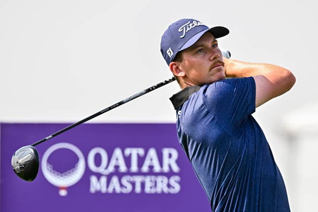 QATAR MASTERS 2026-GOLF TOURNAMENT FINAL ROUND Daniel Hillier of New Zealand tees off on the first hole during round four of the Qatar Masters 2026 golf tournament at the Doha Golf Club in Doha, Qatar, on February 8, 2026. DOHA Qatar Copyright: xNOUSHADx