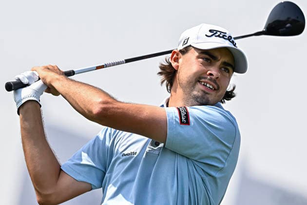 QATAR MASTERS 2026-GOLF TOURNAMENT FINAL ROUND Jacob Skov Olesen of Denmark tees off on the first hole during round four of the Qatar Masters 2026 golf tournament at the Doha Golf Club in Doha, Qatar, on February 8, 2026. DOHA Qatar Copyright: xNOUSHADx