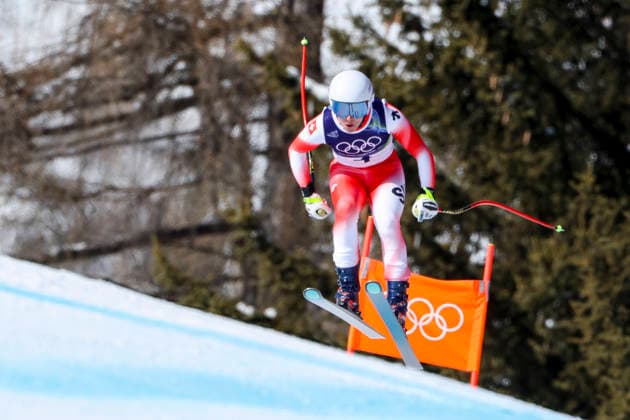 OLYMPICS - Winter Olympic Games, Olympische Spiele, Olympia, OS Milano Cortina 2026 CORTINA D AMPEZZO,ITALY,08.FEB.26 - OLYMPICS, ALPINE SKIING - Winter Olympic Games Milano Cortina 2026, downhill, women. Image shows Jasmine Flury (SUI).  GEPAxpictures xMaticxKlansek
