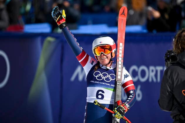OLYMPICS - Winter Olympic Games, Olympische Spiele, Olympia, OS Milano Cortina 2026 CORTINA D AMPEZZO,ITALY,08.FEB.26 - OLYMPICS, ALPINE SKIING - Winter Olympic Games Milano Cortina 2026, downhill, women. Image shows the rejoicing of Breezy Johnson (USA).  GEPAxpictures xAlexanderxSolc