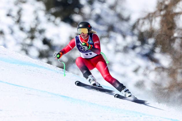 OLYMPICS - Winter Olympic Games, Olympische Spiele, Olympia, OS Milano Cortina 2026 CORTINA D AMPEZZO,ITALY,08.FEB.26 - OLYMPICS, ALPINE SKIING - Winter Olympic Games Milano Cortina 2026, downhill, women. Image shows Cornelia Huetter (AUT).  GEPAxpictures xMaticxKlansek