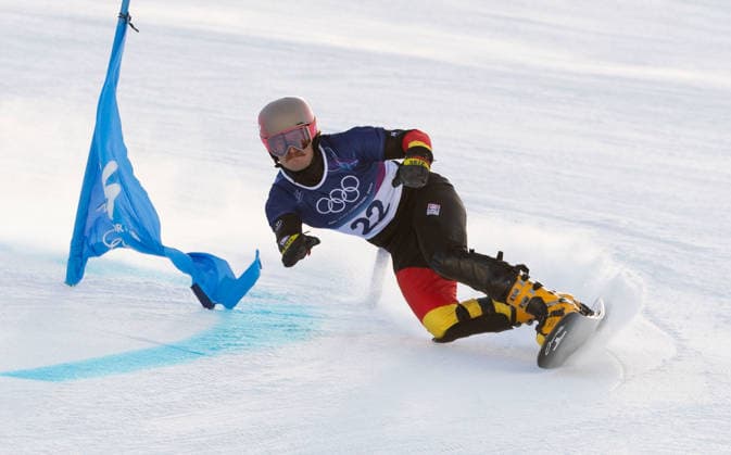 OLYMPICS - Winter Olympic Games, Olympische Spiele, Olympia, OS Milano Cortina 2026 LIVIGNO,ITALY,08.FEB.26 - OLYMPICS, SNOWBOARD - Winter Olympic Games Milano Cortina 2026, Parallel Giant Slalom, Elias Huber (GER). qualification, women, men. Image shows  GEPAxpictures xWolfgangxGrebien