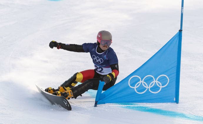 OLYMPICS - Winter Olympic Games, Olympische Spiele, Olympia, OS Milano Cortina 2026 LIVIGNO,ITALY,08.FEB.26 - OLYMPICS, SNOWBOARD - Winter Olympic Games Milano Cortina 2026, Parallel Giant Slalom, Elias Huber (GER). qualification, women, men. Image shows  GEPAxpictures xWolfgangxGrebien