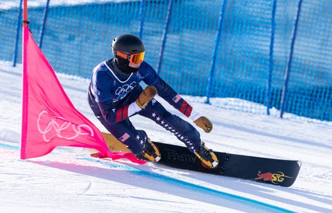 OLYMPICS - Winter Olympic Games, Olympische Spiele, Olympia, OS Milano Cortina 2026 LIVIGNO,ITALY,08.FEB.26 - OLYMPICS, SNOWBOARD - Winter Olympic Games Milano Cortina 2026, Parallel Giant Slalom, Cody Winters (USA). qualification, women, men. Image shows  GEPAxpictures xWolfgangxGrebien