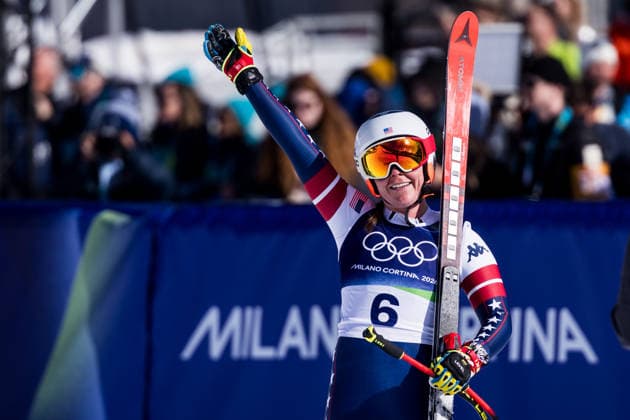 CORTINA, ITALY - FEBRUARY 8: Breezy Johnson (USA) during the Alpine Skiing Women™s Downhill at the Milano Cortina 2026 Olympics at Tofane Alpine Skiing Centre on day 3 of the Milano Cortina 2026 Olympics on February 8, 2026 in Cortina, Italy. Editorial use only. Venezia Italy Copyright: xSteffiexWunderlx