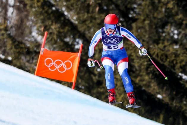 OLYMPICS - Winter Olympic Games, Olympische Spiele, Olympia, OS Milano Cortina 2026 CORTINA D AMPEZZO,ITALY,08.FEB.26 - OLYMPICS, ALPINE SKIING - Winter Olympic Games Milano Cortina 2026, downhill, women. Image shows Camille Cerutti (FRA).  GEPAxpictures xMaticxKlansek