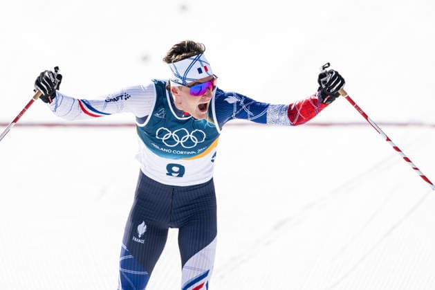 260208 Mathis Desloges of France celebrates after the men s 20 km cross-country skiing skiathlon during day 2 of the 2026 Winter Olympics on February 8, 2026 in Val di Fiemme. Photo: Maxim Thore BILDBYRAN kod MT MT0964 skidor cross-country skiing langrenn Olympic Games, Olympische Spiele, Olympia, OS olympics winter olympics os ol olympiska spel vinter-os olympiske leker milano cortina 2026 milan cortina 2026 milano cortina 2026 olympic games milano cortina 2026 winter olympic games milano cortina-os milano cortina-ol vinter-ol 2 bbeng herr skiathlon jubel frankrike *** 260208 Mathis Desloges of France celebrates after the men s 20 km cross country skiing skiathlon during day 2 of the 2026 Winter Olympics on February 8, 2026 in Val di Fiemme Photo Maxim Thore BILDBYRAN kod MT MT0964 skidor cross country skiing langrenn olympic games olympics winter olympics os ol olympiska spel vinter os olympiske leker milano cortina 2026 milan cortina 2026 milano cortina 2026 olympic games milano cortina 2026 winter olympic games milano cortina os milano cortina ol vinter ol 2 bbeng herr skiathlon jubel frankrike  Copyright: MAXIMxTHORE BB260208MT049