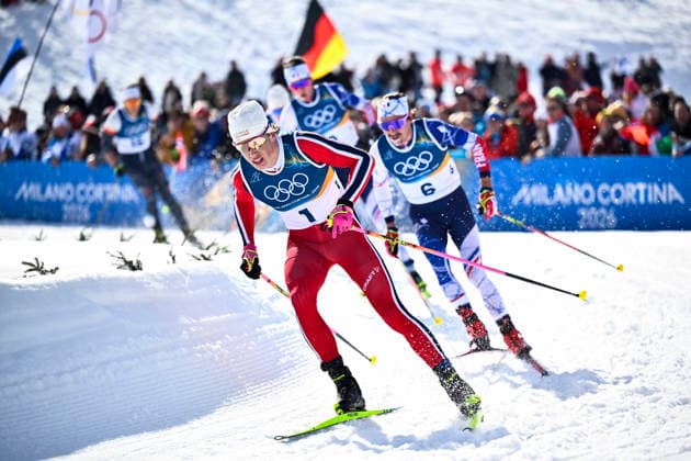 VAL DI FIEMME, ITALY 20260208 Norway s Johannes Hosflot Klaebo and France s Hugo Lapalus in the men s skiathlon 10+10 km during the Winter Olympics in Val di Fiemme, Italy. VAL DI FIEMME ITALY x10430x *** VAL DI FIEMME, ITALY 20260208 Norway s Johannes Hosflot Klaebo and France s Hugo Lapalus in the men s skiathlon 10 10 km during the Winter Olympics in Val di Fiemme, Italy VAL DI FIEMME ITALY x10430x  Copyright: xChristinexOlsson TTx OLYMPICS 2026 SKIING