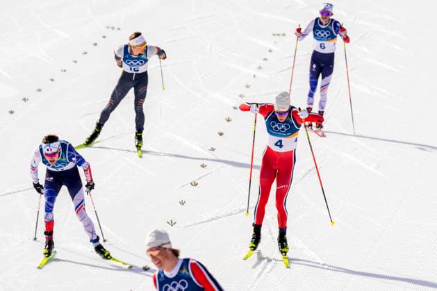 Winter Olympics in Milan Cortina 2026 Val di Fiemme, Italy 20260208. Mathis Desloges from France and Martin Lowstrom Nyenget from Norway cross-country skiing 20 km Skiathlon for men on Lago di Tesero during the Winter Olympics in Milano Cortina 2026. Photo: Terje Pedersen NTB Val di Fiemme Italy EDITORIAL USE ONLY. RESTRICTED USE FOR BETTING COMPANIES Ref:_SPO4CWRBt3ZqoE.jpg *** Winter Olympics in Milan Cortina 2026 Val di Fiemme, Italy 20260208 Mathis Desloges from France and Martin Lowstrom Nyenget from Norway cross country skiing 20 km Skiathlon for men on Lago di Tesero during the Winter Olympics in Milano Cortina 2026 Photo Terje Pedersen NTB Val di Fiemme Italy EDITORIAL USE ONLY RESTRICTED USE FOR BETTING COMPANIES  Copyright: xTerjexPedersenx xNTBx