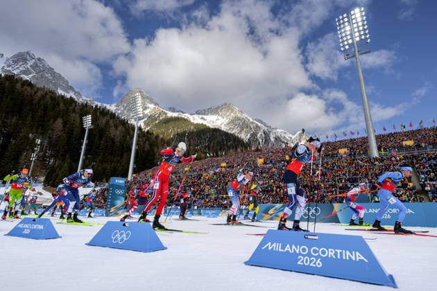 260208 The start of biathlon mixed relay during day 2 of the 2026 Winter Olympics on February 8, 2026 in Anterselva. Photo: Mathias Bergeld BILDBYRAN kod MB MB1316 skidskytte biathlon skiskyting Olympic Games, Olympische Spiele, Olympia, OS olympics winter olympics os ol olympiska spel vinter-os olympiske leker milano cortina 2026 milan cortina 2026 milano cortina 2026 olympic games milano cortina 2026 winter olympic games milano cortina-os milano cortina-ol vinter-ol 2 bbeng mixed relay stafett mixedstafett *** 260208 The start of biathlon mixed relay during day 2 of the 2026 Winter Olympics on February 8, 2026 in Anterselva Photo Mathias Bergeld BILDBYRAN code MB MB1316 biathlon biathlon biathlon olympic games olympics olympics winter olympics os ol olympiska spel vinter os olympiske leker milano cortina 2026 milan cortina 2026 milano cortina 2026 olympic games milano cortina 2026 winter olympic games milano cortina os milano cortina ol vinter ol 2 bbeng mixed relay relay mixedstafett  Copyright: MATHIASxBERGELD BB260208MB018