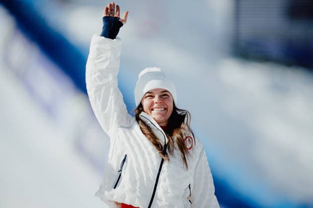 OLYMPICS - Winter Olympic Games, Olympische Spiele, Olympia, OS Milano Cortina 2026 CORTINA D AMPEZZO,ITALY,08.FEB.26 - OLYMPICS, ALPINE SKIING - Winter Olympic Games Milano Cortina 2026,, downhill, women. Image shows the rejoicing of Breezy Johnson (USA).  GEPAxpictures xAlexanderxSolc