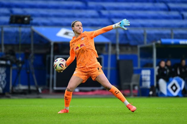 Fußball I Frauen I Saison 2025-2026 I Bundesliga I 17. Spieltag I Hamburger SV - RB Leipzig I 08.02.2026 Elvia Johanna Herzog (1, RB Leipzig) Hamburg Volkspark, Volksparkstadion, Stadion, Volkspark-Stadion Hamburg Deutschland Copyright: xLobeca FelixxSchlikisx