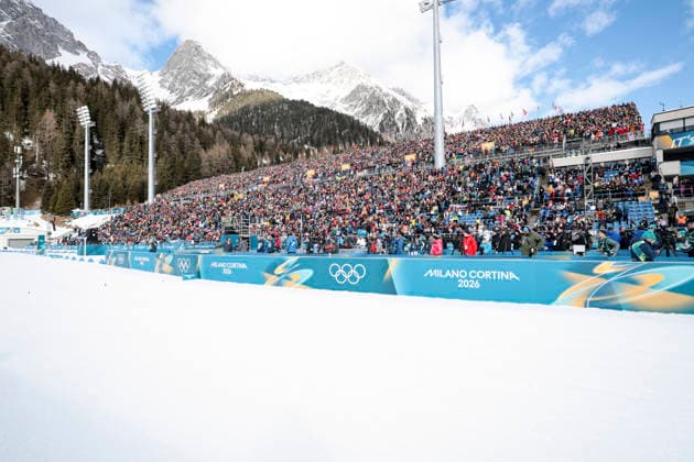 OLYMPICS - Winter Olympic Games, Olympische Spiele, Olympia, OS Milano Cortina 2026 ANTHOLZ,ITALY,08.FEB.26 - OLYMPICS, BIATHLON - Winter Olympic Games Milano Cortina 2026, mixed relay, 4x6km. Image shows an overview  GEPAxpictures xMatthiasxTrinkl