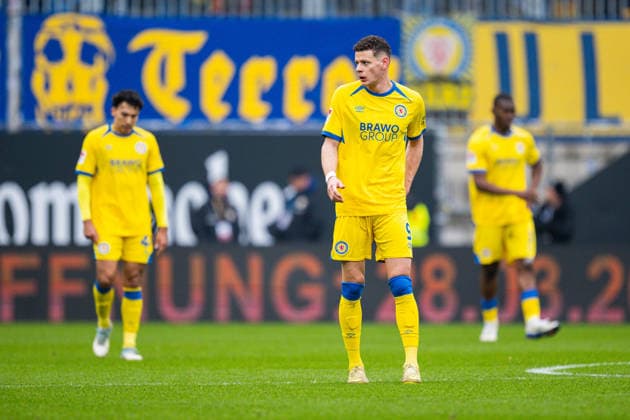 08.02.2026 - Fußball, 2025 2026, 2. Bundesliga, 21. Spieltag, DSC Arminia Bielefeld - Eintracht Braunschweig: Erencan Yardimci (Braunschweig) nach dem Tor zum 2:2 von Marius Wörl (Bielefeld) DFL REGULATIONS PROHIBIT ANY USE OF PHOTOGRAPHS AS IMAGE SEQUENCES AND OR QUASI-VIDEO.