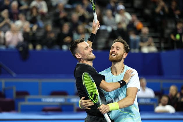 TENNIS : Finale Open Occitanie ATP, Tennis Herren 250 - 08 02 2026 Theo ARRIBAGE (FRA) Albano OLIVETTI (FRA) lors de la finale doubles du tournoi Open Occitanie ATP 250 a la Sud de France Arena de Montpellier, le 8 fevrier 2026. MontpellierFrance  Copyright: xValentinaxClaretx