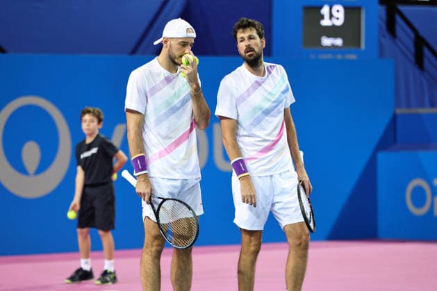 TENNIS : Finale Open Occitanie ATP, Tennis Herren 250 - 08 02 2026 Constantin FRANTZEN (GER) Robin HAASE (NED) lors de la finale doubles du tournoi Open Occitanie ATP 250 a la Sud de France Arena de Montpellier, le 8 fevrier 2026. MontpellierFrance  Copyright: xValentinaxClaretx