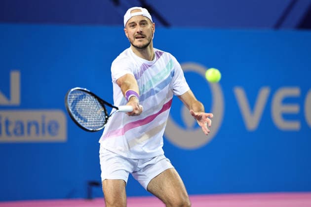 TENNIS : Finale Open Occitanie ATP, Tennis Herren 250 - 08 02 2026 Constantin FRANTZEN (GER) lors de la finale doubles de l™Open Occitanie ATP 250 a la Sud de France Arena de Montpellier, le 8 fevrier 2026. MontpellierFrance  Copyright: xValentinaxClaretx