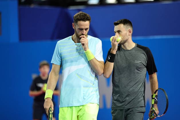 TENNIS : Finale Open Occitanie ATP, Tennis Herren 250 - 08 02 2026 Albano OLIVETTI (FRA), Theo ARRIBAGE (FRA) lors de la finale doubles du tournoi Open Occitanie ATP 250 a la Sud de France Arena de Montpellier, le 8 fevrier 2026. MontpellierFrance  Copyright: xValentinaxClaretx