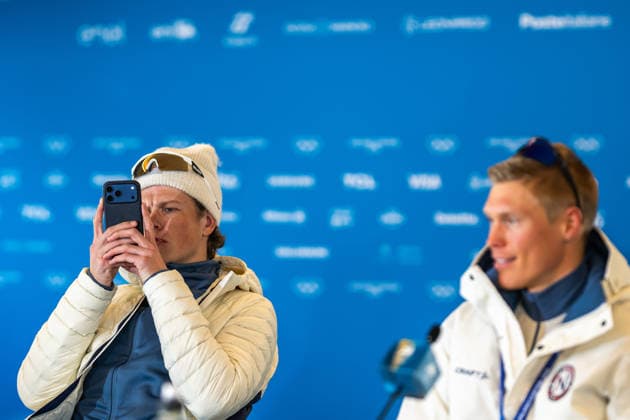 260208 Johannes Hosflot Klaebo and Martin Lowstrom Nyenget of Norway at a press conference, PK, Pressekonferenz after the men s 20 km cross-country skiing skiathlon during day 2 of the 2026 Winter Olympics during day 2 of the 2026 Winter Olympics on February 8, 2026 in Val di Fiemme. Photo: Maxim ThorÃ BILDBYRAN kod MT MT0964 skidor cross-country skiing langrenn Olympic Games, Olympische Spiele, Olympia, OS olympics winter olympics os ol olympiska spel vinter-os olympiske leker milano cortina 2026 milan cortina 2026 milano cortina 2026 olympic games milano cortina 2026 winter olympic games milano cortina-os milano cortina-ol vinter-ol 2 bbeng herr skiathlon norge *** 260208 Johannes Hosflot Klaebo and Martin Lowstrom Nyenget of Norway at a press conference after the men s 20 km cross country skiing skiathlon during day 2 of the 2026 Winter Olympics during day 2 of the 2026 Winter Olympics on February 8, 2026 in Val di Fiemme Photo Maxim ThorÃ BILDBYRAN kod MT MT0964 skidor cross country skiing langrenn olympic games olympics winter olympics os ol olympiska spel vinter os olympiske leker milano cortina 2026 milan cortina 2026 milano cortina 2026 olympic games milano cortina 2026 winter olympic games milano cortina os milano cortina ol vinter ol 2 bbeng herr skiathlon norge  Copyright: MAXIMxTHORE BB260208MT086