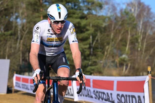 Belgian Toon Aerts pictured in action during the men s elite race of the Krawatencross cyclocross in Lille, the seventh stage (out of 8) in the X2O Badkamers Trofee competition, on Sunday 08 February 2026. DAVIDxPINTENS  x161956703x