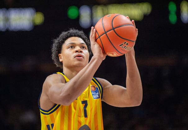Basketball, Herren, Saison 2025 2026, easyCredit BBL (19. Spieltag), Alba Berlin - RASTA Vechta, Jack Kayil (Alba), 08.02.2026, Copyright: xSebastianxRäppold MatthiasxKochx