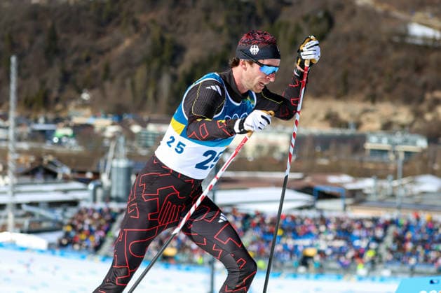 Tesero, Italien 08. Februar 2026: Skiathlon der Männer - Olympia 2026 Im Bild: Florian Notz (GER) im Anstieg Skiing Stadium *** Tesero, Italy 08 February 2026 Mens skiathlon Olympic Games 2026 In the picture Florian Notz GER in the uphill skiing stadium Copyright: xFotostandx xHettichx