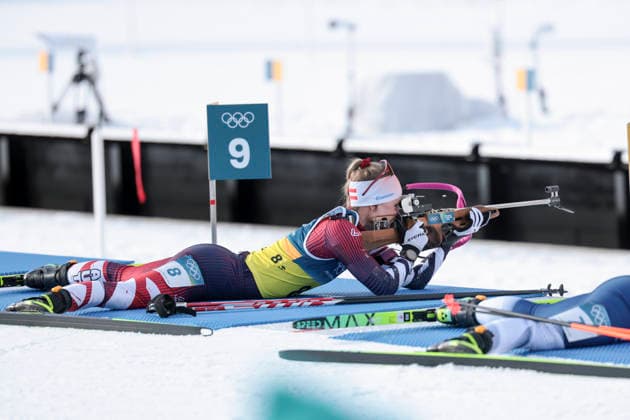 OLYMPICS - Winter Olympic Games, Olympische Spiele, Olympia, OS Milano Cortina 2026 ANTHOLZ,ITALY,08.FEB.26 - OLYMPICS, BIATHLON - Winter Olympic Games Milano Cortina 2026, mixed relay, 4x6km. Image shows Anna Gandler (AUT)  GEPAxpictures xMatthiasxTrinkl