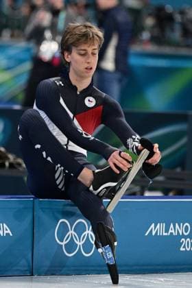 XXV Winter Olympic Games, Olympische Spiele, Olympia, OS Speed skating, Eisschnelllauf - men, 5000m, February 8, Milan. Metodej Jilek from Czechia warming up before the race. (CTKxPhoto MichalxKamaryt) CTKPhotoP2026020804527  CTKPhotoP2026020804527