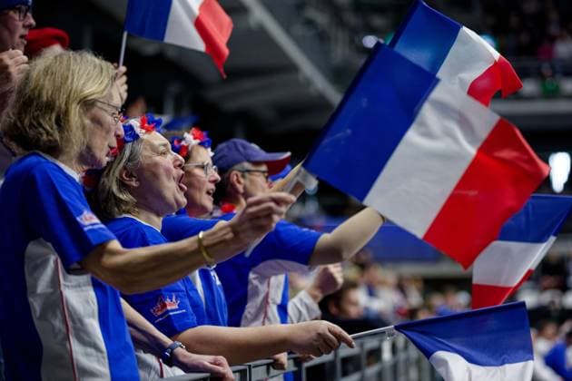Tennis Coupe Davis - France - Slovaquie au Portel PHOTOPQR VOIX DU NORD JOHAN BEN AZZOUZ ; 08 02 2026 ; Le Portel, le 8 fevrier 2026. Tennis Coupe Davis (premier tour) - France - Slovaquie au chaudron au Portel. Victoire pour le double de Benjamin Bonzi et Pierre-Hugues Herbert. PHOTO JOHAN BEN AZZOUZ LA VOIX DU NORD - Le Portel, France, feb 8th 2026. Davis Cup : France vs Slovakia - Nord France  Copyright: xPHOTOPQR VOIXxDUxNORD MAXPPPxJOHANxBENxAZZOUZx 20260208VDN8077 20260208VDN8077