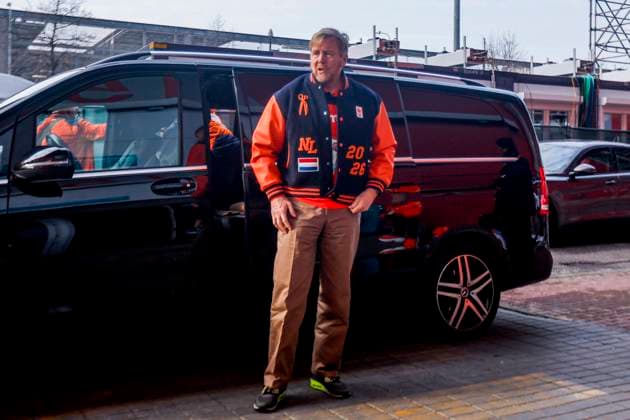 King Willem-Alexander of the Netherlands arrives at the Milano Speed skating, Eisschnelllauf Stadium Around the Games, Milano Cortina 2026 Winter Olympics: Day 2, Speed Skating - Milano Cortina 2026 Winter Olympics: Day 2, Milano Speed Skating Stadium, February 8, 2026, Milan, Italy.