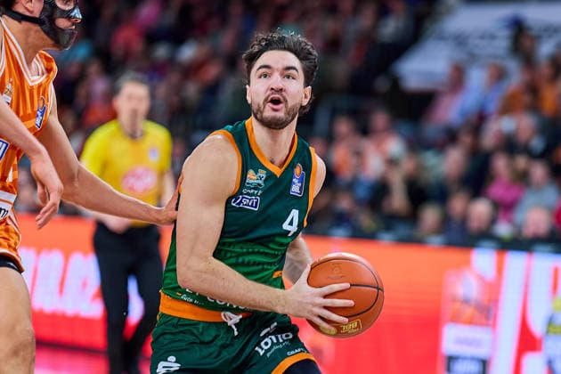 Clayton Guilozet (Gladiators Trier, 04) GER, ratiopharm ulm vs. Gladiators Trier, Basketball, 21. Spieltag, EasyCredit Bundesliga, Spielzeit 2025 2026, 08.02.2026 GER, ratiopharm ulm vs. Gladiators Trier, Basketball, 21. Spieltag, EasyCredit Bundesliga, Spielzeit 2025 2026, 08.02.2026 Neu-Ulm Copyright: xEibner-Pressefoto GeraldxOelze-dexStoppanyx EP_ODS