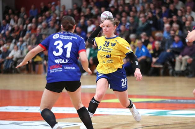 Handball, 2. Alsco HBF: HC Leipzig - Rostocker HC; 08.02.2026 Lara Tauchmann (28, HC Leipzig). 2. Alsco Handball Bundesliga Frauen, HBF, Saison 2025 2026, 17. Spieltag: HC Leipzig vs. Rostocker HC am 08.02.2026 in der Sporthalle Brüderstraße Leipzig. Copyright: xBEAUTIFULxSPORTS JanxKaeferx