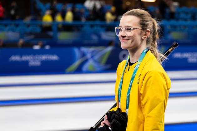 260208 Isabella Wrana of Sweden after a round robin mixed doubles curling match between Canada and Sweden during day 2 of the 2026 Winter Olympics on February 8, 2026 in Cortina. Photo: Jon Olav Nesvold BILDBYRAN COP 217 JE0112 curling Olympic Games, Olympische Spiele, Olympia, OS olympics winter olympics os ol olympiska spel vinter-os olympiske leker milano cortina 2026 milan cortina 2026 milano cortina 2026 olympic games milano cortina 2026 winter olympic games milano cortina-os milano cortina-ol vinter-ol 2 bbeng jubel *** 260208 Isabella Wrana of Sweden after a round robin mixed doubles curling match between Canada and Sweden during day 2 of the 2026 Winter Olympics on February 8, 2026 in Cortina Photo Jon Olav Nesvold BILDBYRAN COP 217 JE0112 curling olympic games olympics winter olympics os ol olympiska spel vinter os olympiske leker milano cortina 2026 milan cortina 2026 milano cortina 2026 olympic games milano cortina 2026 winter olympic games milano cortina os milano cortina ol vinter ol 2 bbeng jubel  Copyright: JONxOLAVxNESVOLD BB260208JE051