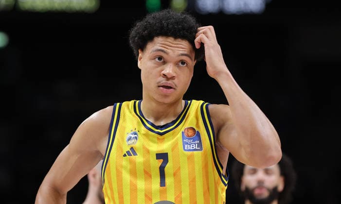 Jack Kayil Portrait Porträt Einzelbild close up Basketball BBL Bundesliga Herren 19. Spieltag Saison 2025 2026 08.02.2026 ALBA Berlin vs SC Rasta Vechta