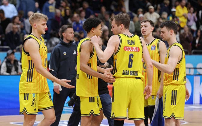 Sam Griesel, Jack Kayil, Malte Delow, Alex O Connell, Jonas Mattisseck Basketball BBL Bundesliga Herren 19. Spieltag Saison 2025 2026 08.02.2026 ALBA Berlin vs SC Rasta Vechta