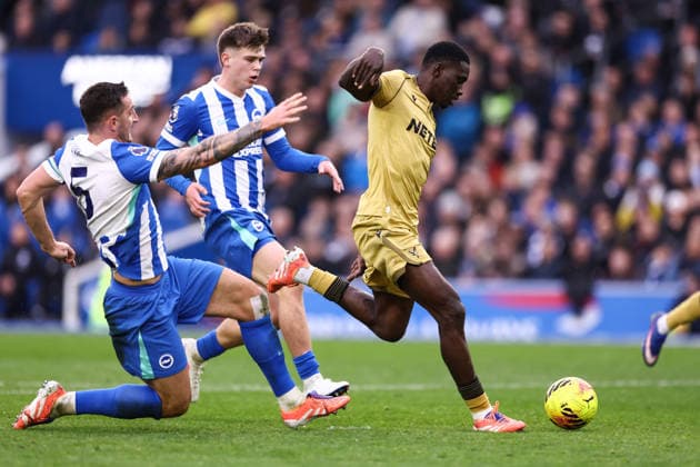 Brighton & Hove Albion v Crystal Palace 08 February 2026, Brighton - Premier League Football - Brighton & Hove Albion v Crystal Palace - Ismaila Sarr of Crystal Palace scores their first goal - Photo: Jacques Feeney Offside. Brighton UK Copyright: xJacquesxFeeneyx xOffsidexOffside