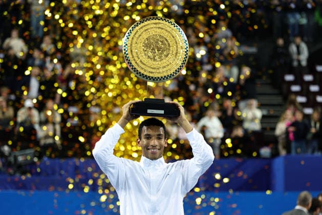 TENNIS : Finale Open Occitanie ATP, Tennis Herren 250 - 08 02 2026 Felix AUGER-ALIASSIME (CAN) vainqueur de la finale 2026 de l™Open Occitanie ATP 250 a la Sud de France Arena de Montpellier, le 8 fevrier 2026. MontpellierFrance  Copyright: xValentinaxClaretx