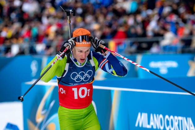 OLYMPICS - Winter Olympic Games, Olympische Spiele, Olympia, OS Milano Cortina 2026 ANTHOLZ,ITALY,08.FEB.26 - OLYMPICS, BIATHLON - Winter Olympic Games Milano Cortina 2026, mixed relay, 4x6km. Image shows Anton Vidmar (SLO).  GEPAxpictures xMatthiasxTrinkl