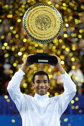 TENNIS : Finale Open Occitanie ATP, Tennis Herren 250 - 08 02 2026 Felix AUGER-ALIASSIME (CAN) vainqueur de la finale 2026 de l™Open Occitanie ATP 250 a la Sud de France Arena de Montpellier, le 8 fevrier 2026. MontpellierFrance  Copyright: xValentinaxClaretx