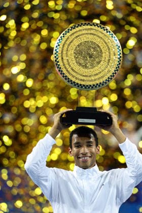 TENNIS : Finale Open Occitanie ATP, Tennis Herren 250 - 08 02 2026 Felix AUGER-ALIASSIME (CAN) vainqueur de la finale 2026 de l™Open Occitanie ATP 250 a la Sud de France Arena de Montpellier, le 8 fevrier 2026. MontpellierFrance  Copyright: xValentinaxClaretx
